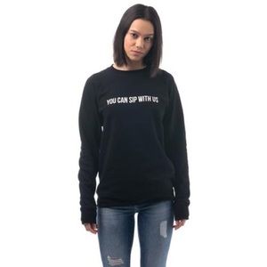 Brunette “YOU CAN SIP WITH US” Crew Sweatshirt